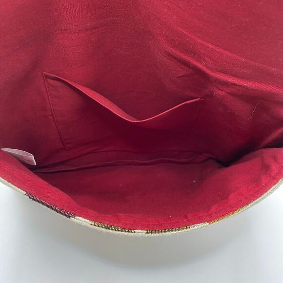 Boho Beaded Sequin Aztec Envelope Clutch Bag Purse Chain Strap Southwestern Art - Picture 7 of 8